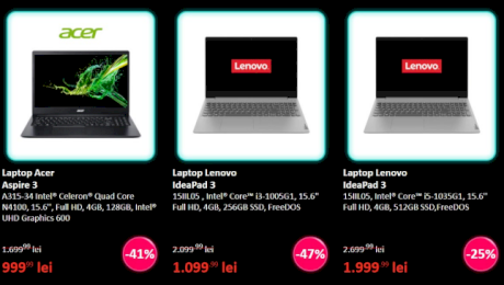 Catalog Black Friday eMag: 8 laptopuri bune pentru școala sub 1500 de lei