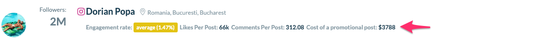 Câţi bani scoate Dorian Popa din Instagram