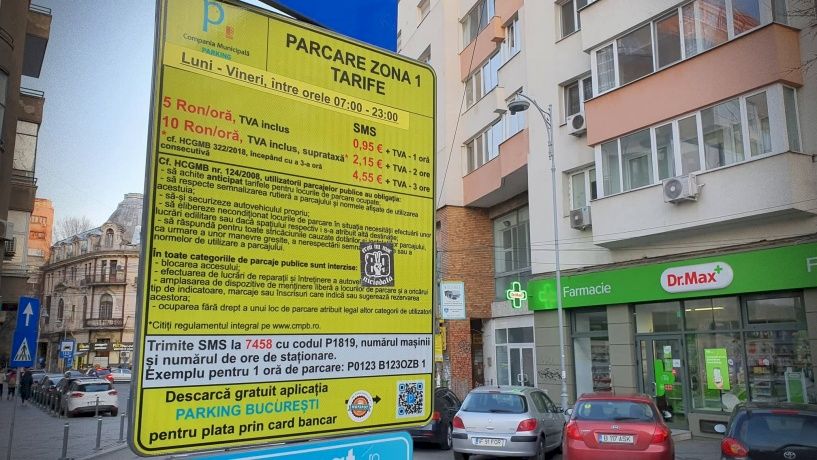 Cum plăteşti parcare în Bucureşti, prin SMS, ori aplicaţie