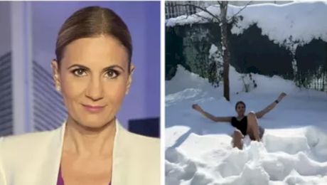 Anca Alexandrescu s-a filmat în costum de baie, în zăpadă, pe modelul Cristelei Georgescu. „Sănătate curată!” Clipul s-a viralizat instant