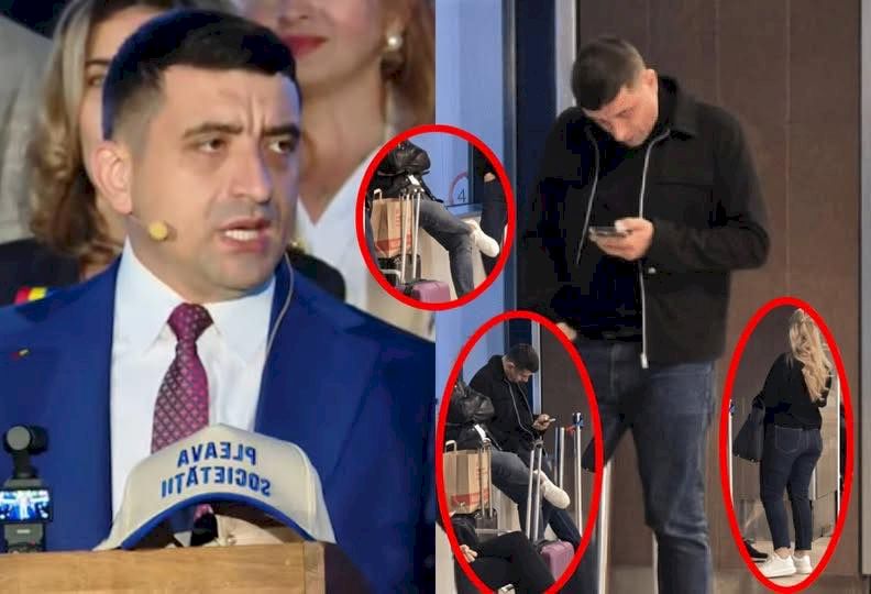 George Simion, împreună cu Vasile Puşcaş, poreclit „Regele gunoaielor”, pe aeroportul Otopeni, după înfrângere. Unde ar fi plecat liderul AUR