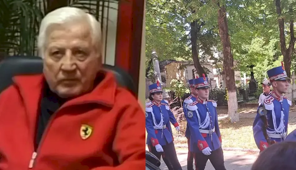 Ion Cernea, înmormântat cu onoruri militare. Primele imagini: Maria Cârneci l-a consolat pe Ciprian Cernea