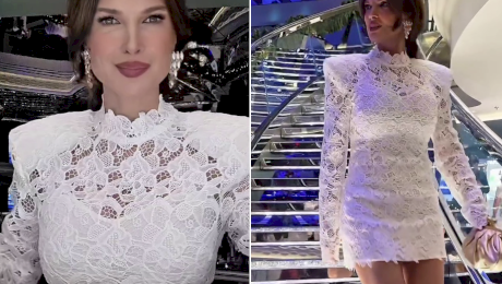 Cât costă rochia purtată de Monica Bîrladeanu în croaziera de sărbători. Soția lui Valeriu Gheorghiță nu s-a uitat la bani ⬇️