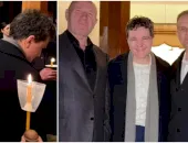 Nicușor Dan, lângă doi PSD-iști, la o mănăstire, de Prohodul Domnului.