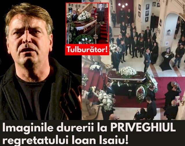 Primele imagini de la priveghiul actorului Ioan Isaiu. Sicriul a fost depus la Teatrul Național Cluj-Napoca și sute de oameni au venit să-și ia adio
