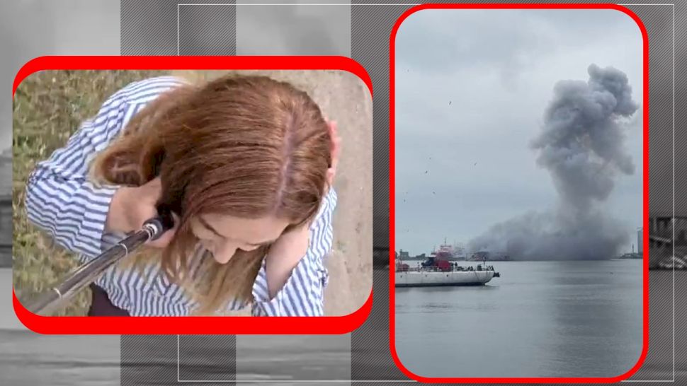 Drona marină explodează în direct în Portul Constanța | VIDEO