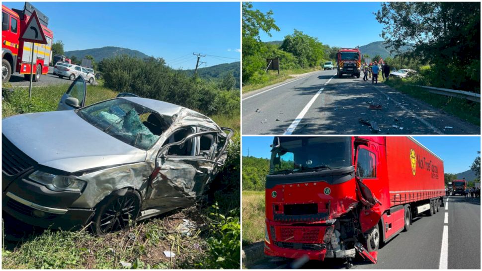 Accident devastator pe DN6, lângă Mehadia! O tânără de 24 de ani a murit după coliziunea cu un TIR